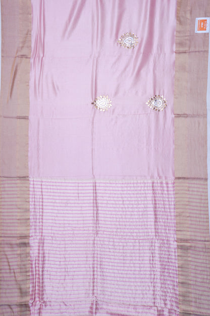 Soft Silk Butta Baby Pink Saree With Mukesh Work