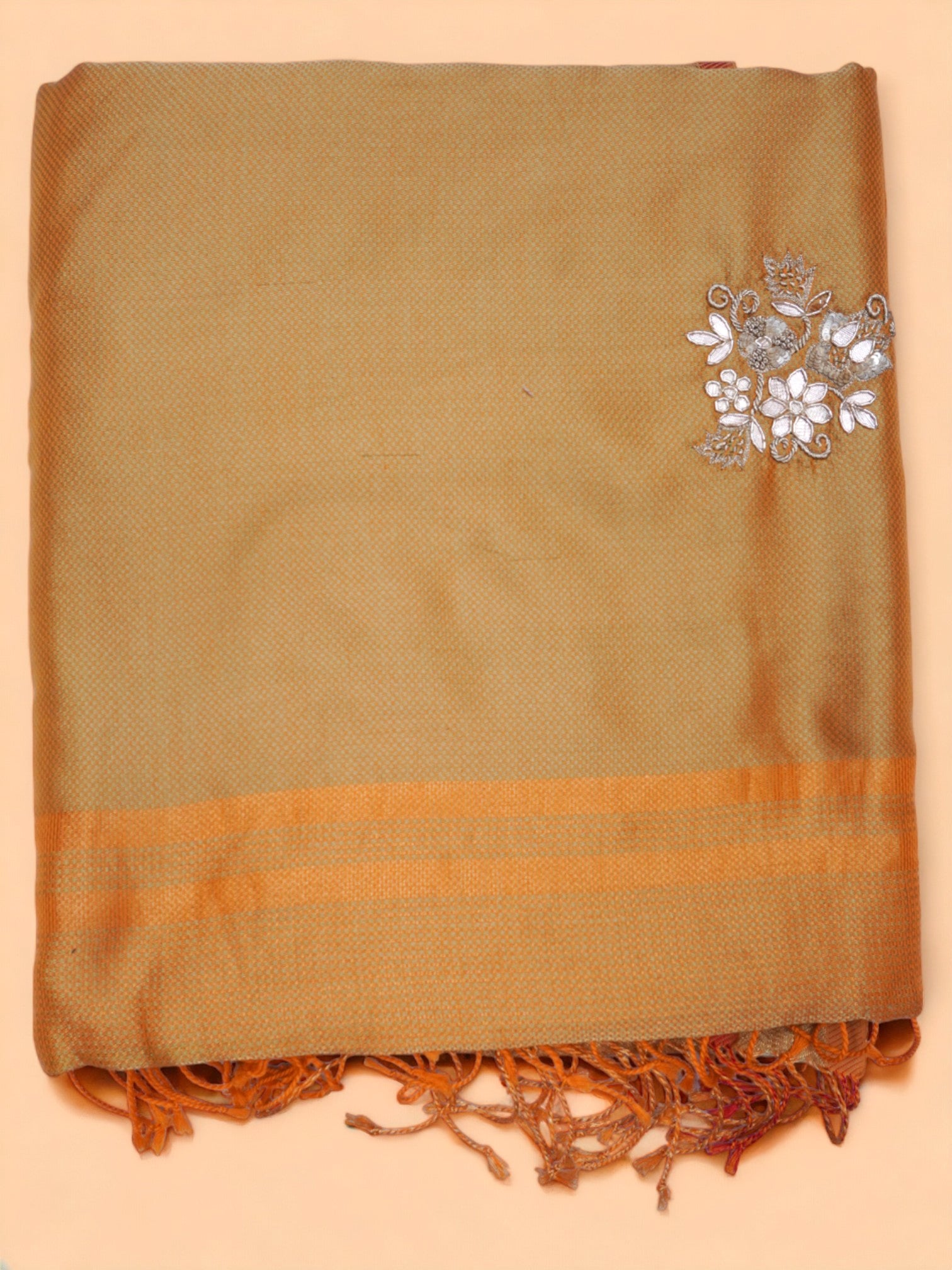 Banarasi Poona Silk Brocade And Sequien Work Yellow Saree
