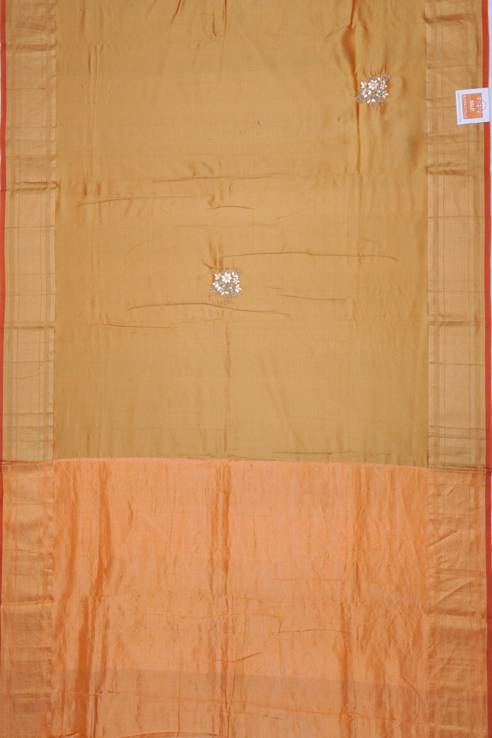 Banarasi Poona Silk Brocade And Sequien Work Yellow Saree