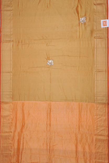 Banarasi Poona Silk Brocade And Sequien Work Yellow Saree