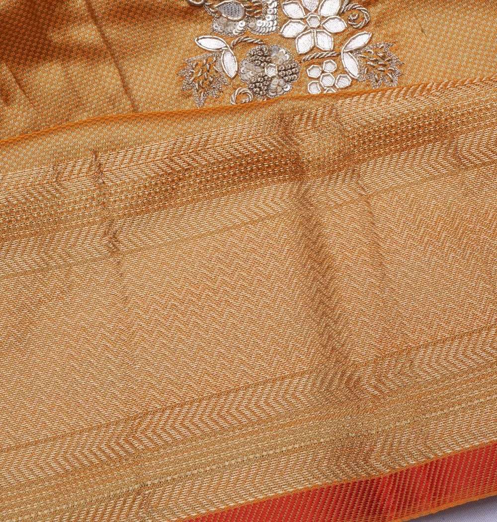 Banarasi Poona Silk Brocade And Sequien Work Yellow Saree