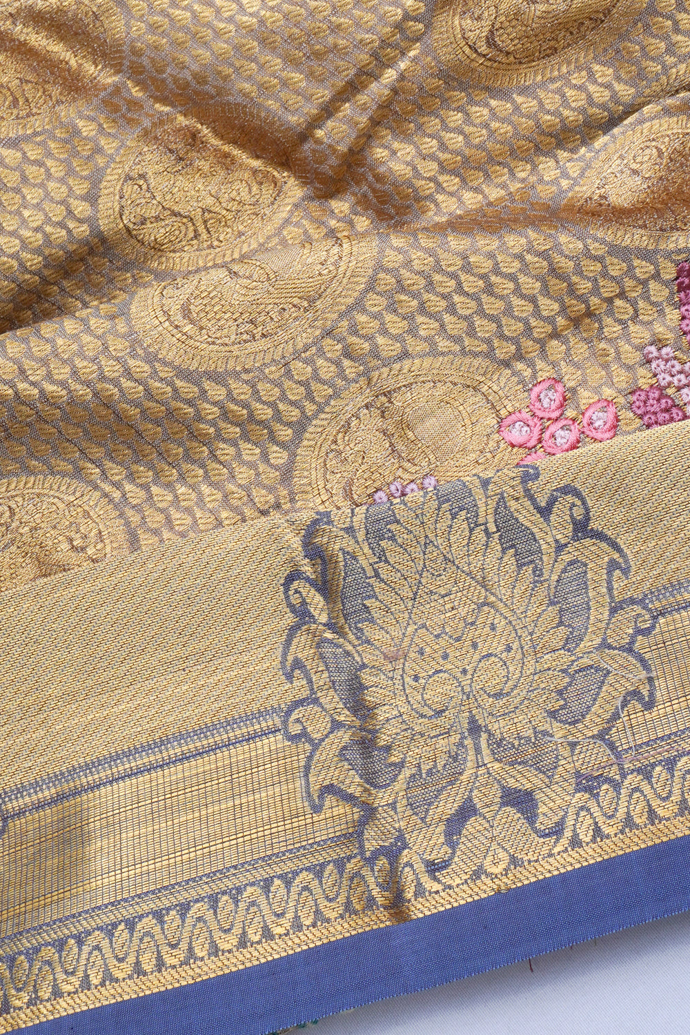 Soft Silk Brocade Gold Saree