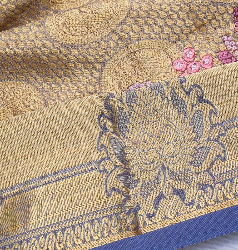Soft Silk Brocade Gold Saree