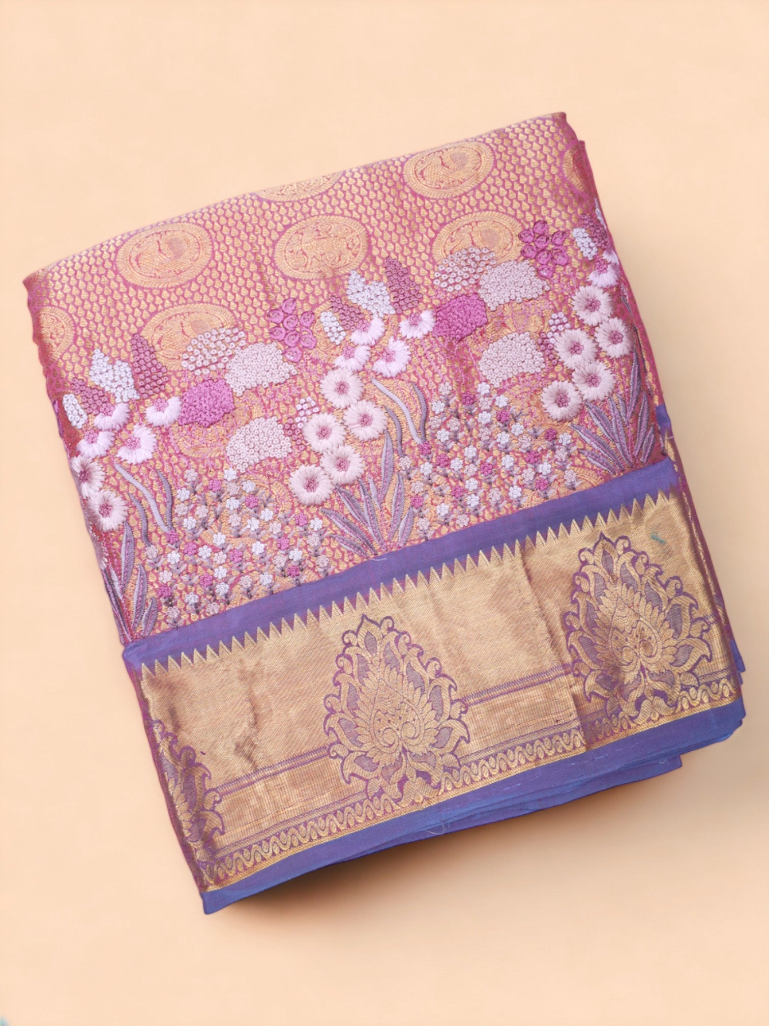 Soft Silk Brocade Pink Saree