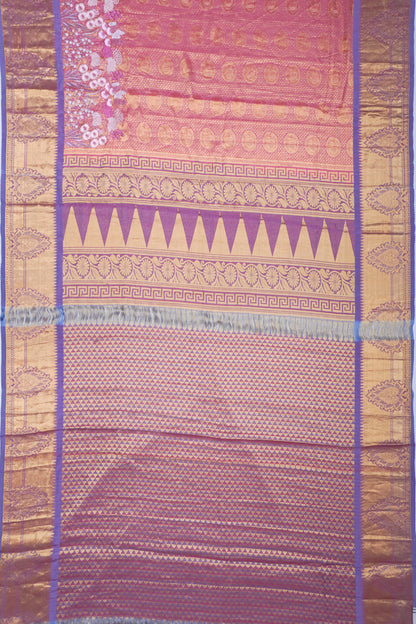 Soft Silk Brocade Pink Saree