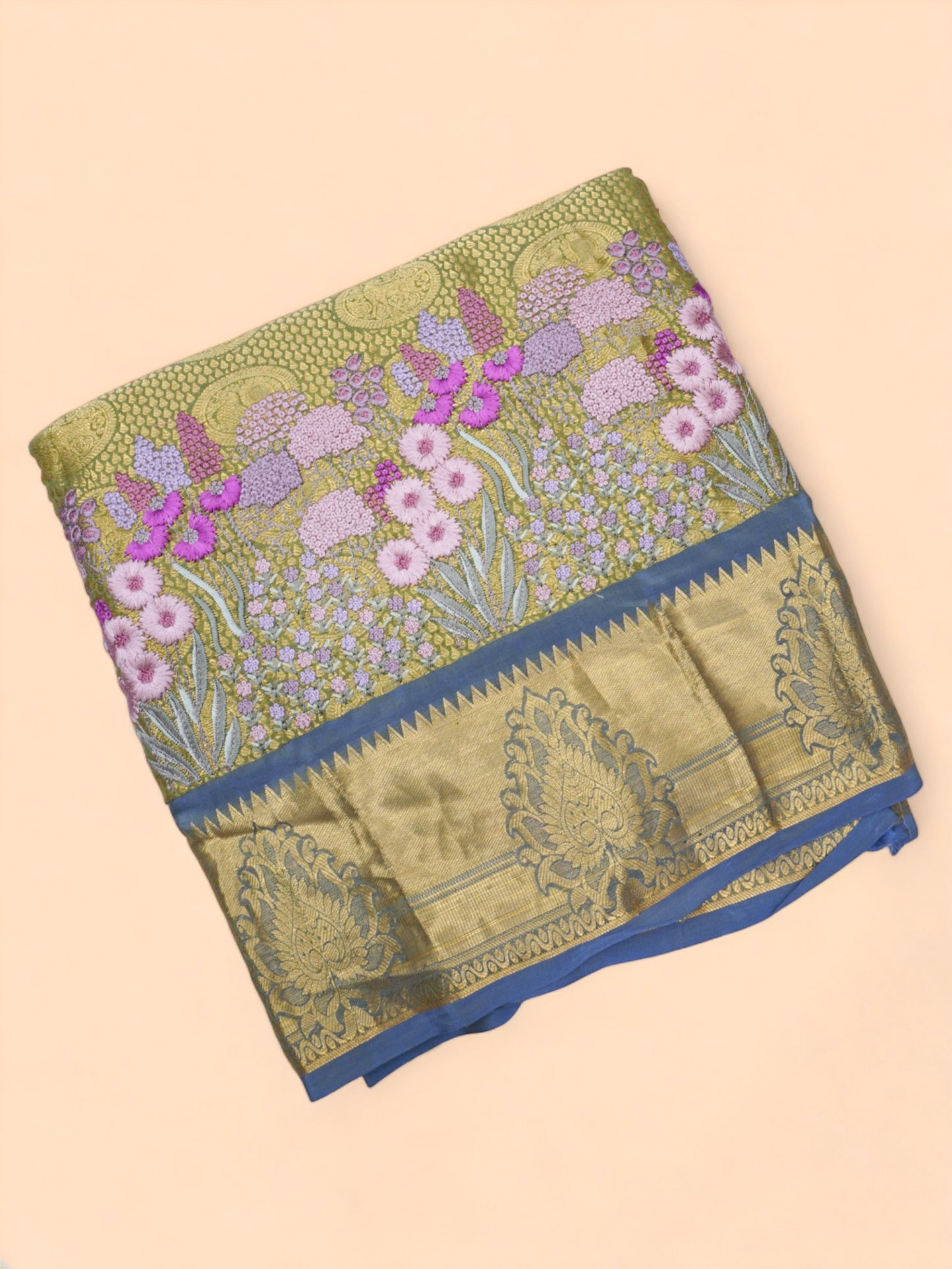 Soft Silk Brocade Green Saree