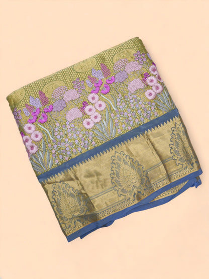 Soft Silk Brocade Green Saree