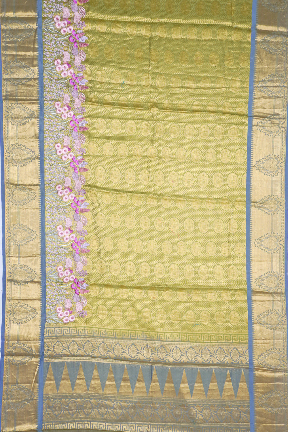 Soft Silk Brocade Green Saree