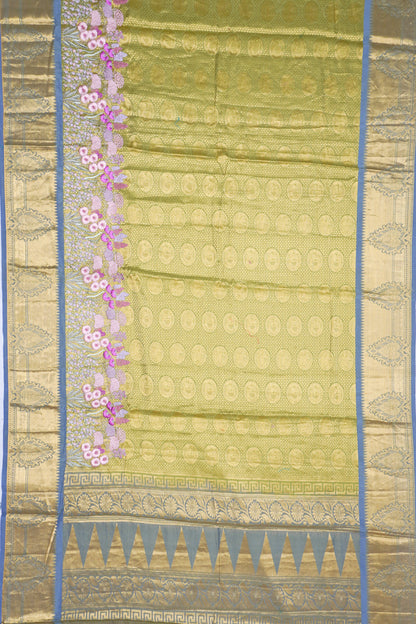 Soft Silk Brocade Green Saree