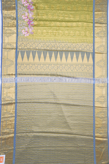Soft Silk Brocade Green Saree