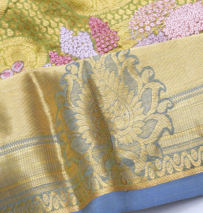 Soft Silk Brocade Green Saree