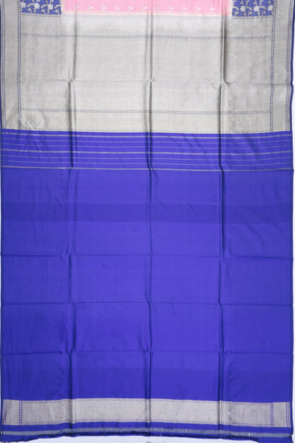 Banarasi Silk Butta Peach Saree With Organza Border