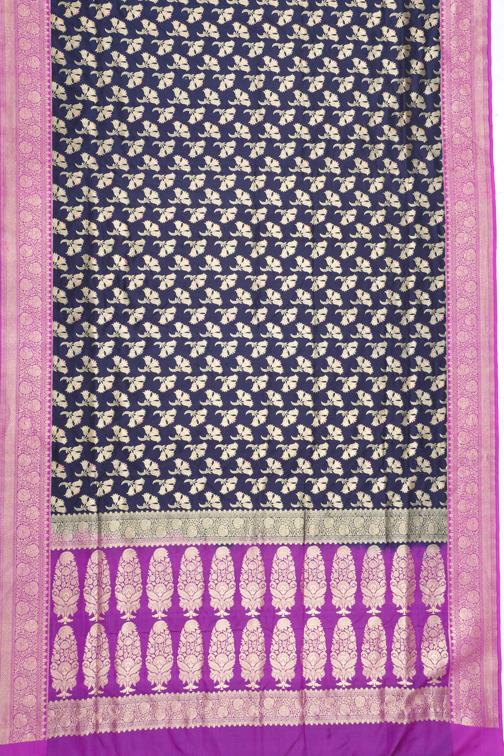 Banarasi Silk Butta Blue Saree