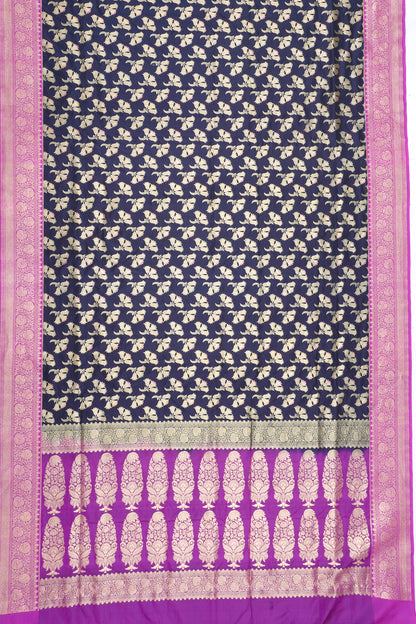 Banarasi Silk Butta Blue Saree