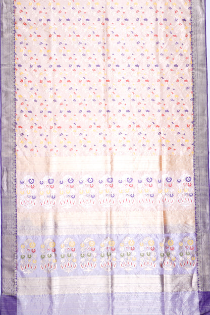 Banarasi Kora Organza Tissue Jaal Pastel Orange Saree