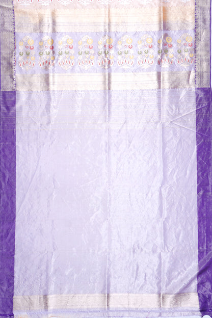 Banarasi Kora Organza Tissue Jaal Pastel Orange Saree
