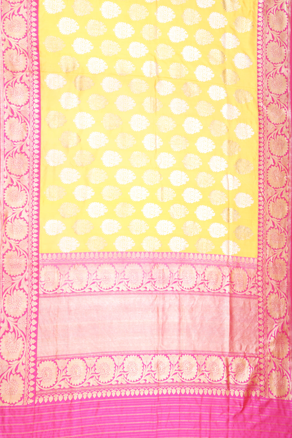 Banarasi Silk Butta Yellow Saree