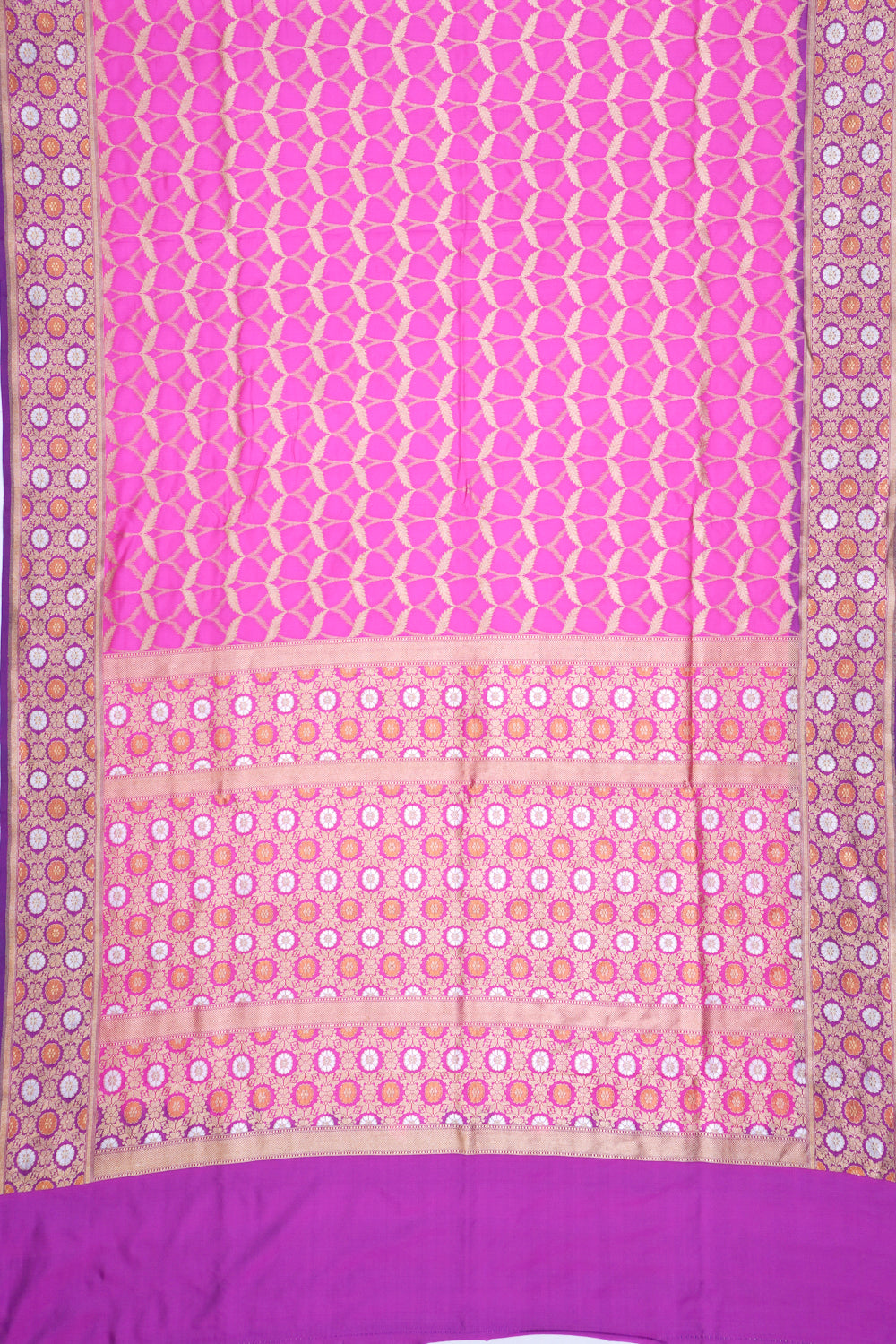 Banarasi Silk Brocade Rani Pink Saree