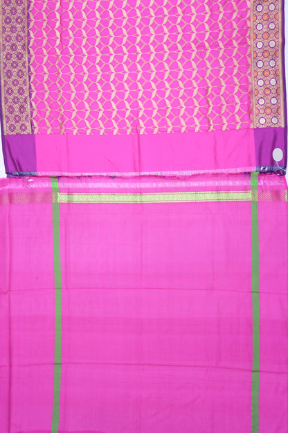 Banarasi Silk Brocade Rani Pink Saree
