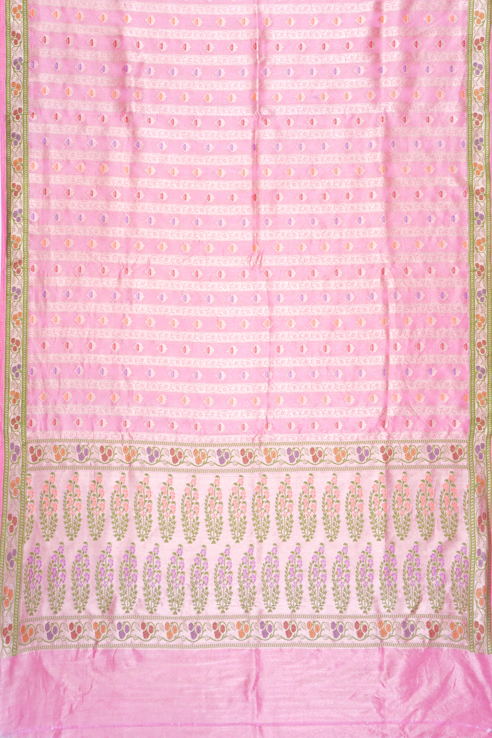 Banarasi Kora Organza Tissue Brocade Peach Saree