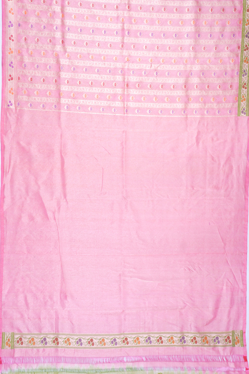 Banarasi Kora Organza Tissue Brocade Peach Saree