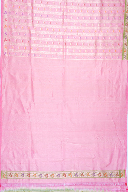 Banarasi Kora Organza Tissue Brocade Peach Saree