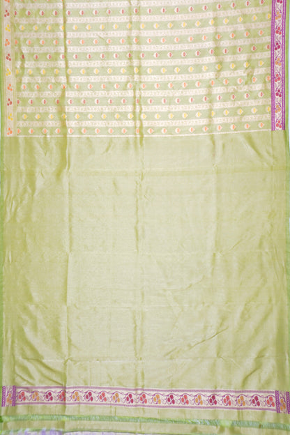 Banarasi Kora Organza Tissue Brocade Green Saree