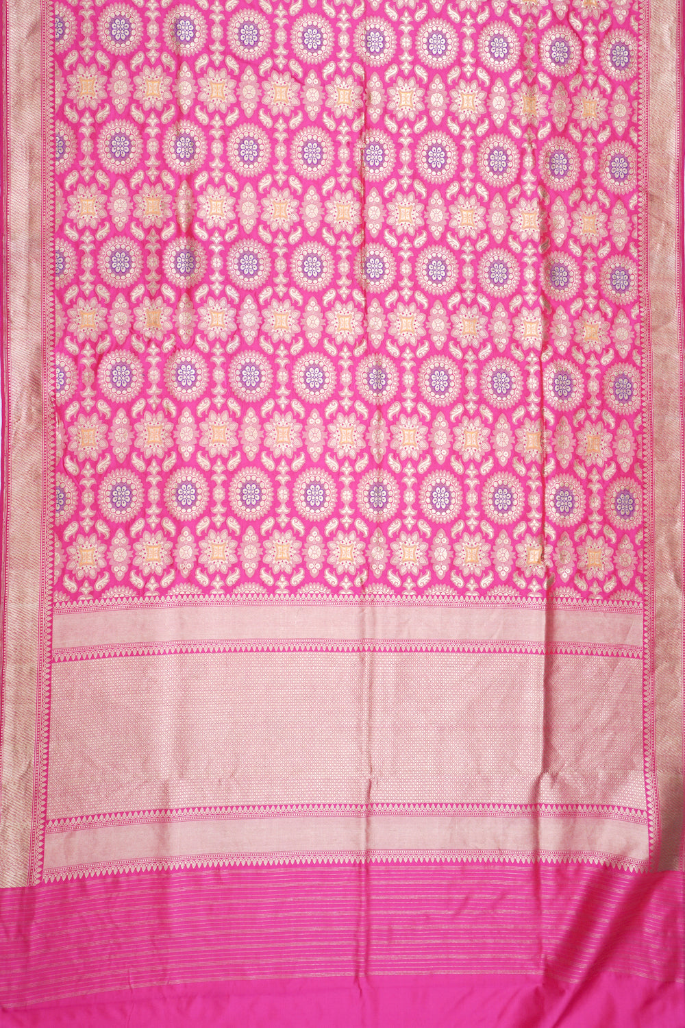 Banarasi Silk Brocade Pink Saree With Meenakari