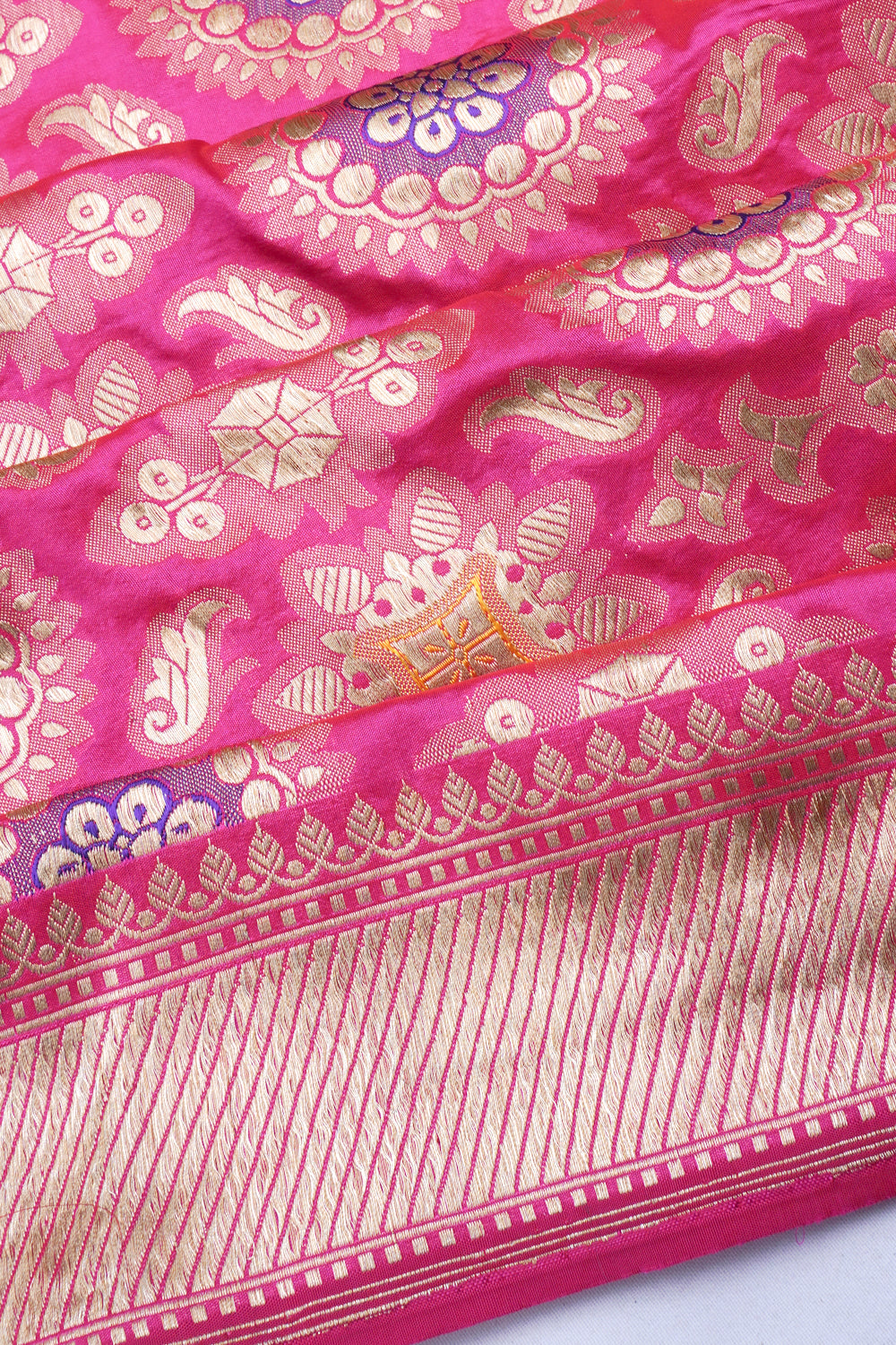 Banarasi Silk Brocade Pink Saree With Meenakari