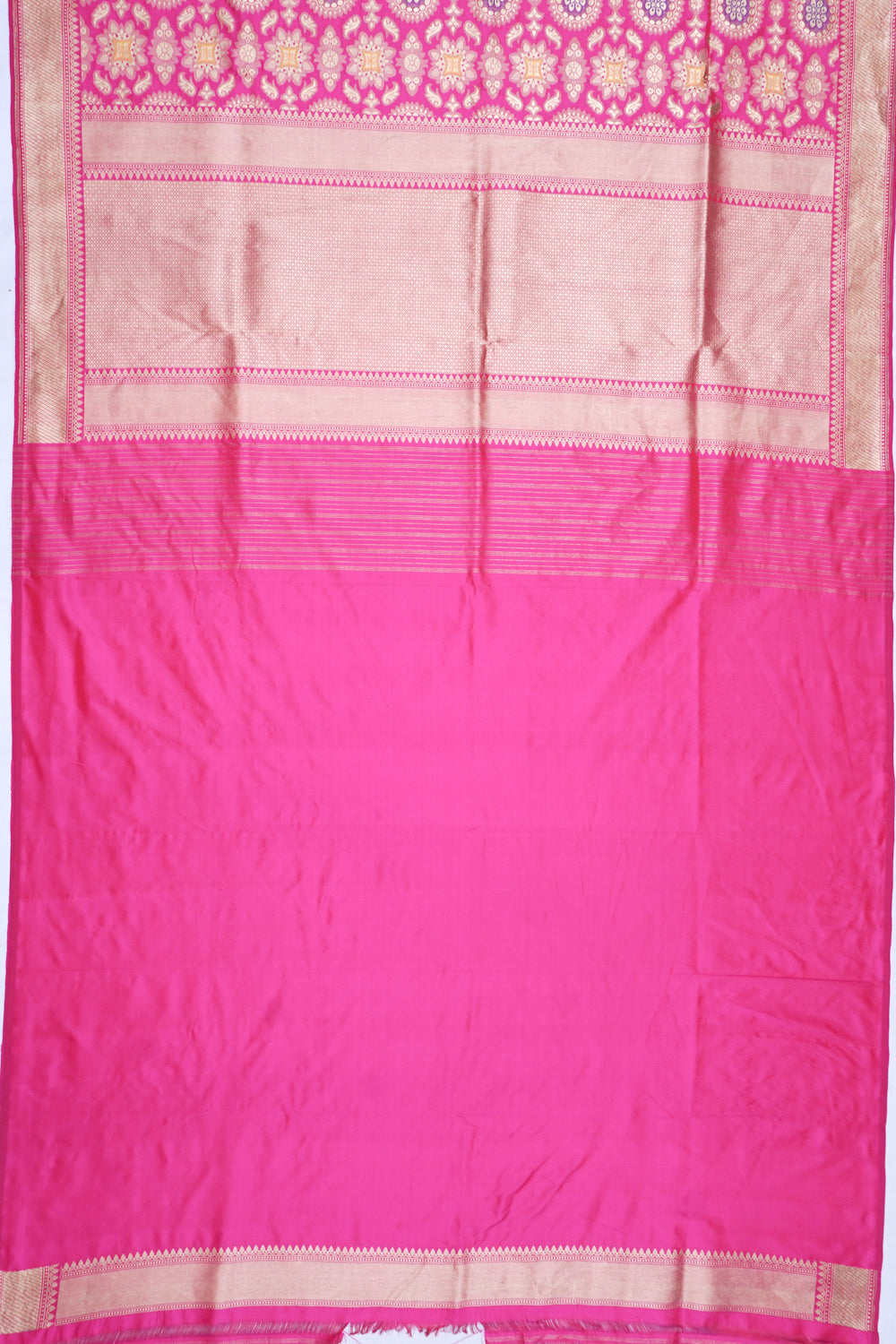Banarasi Silk Brocade Pink Saree With Meenakari