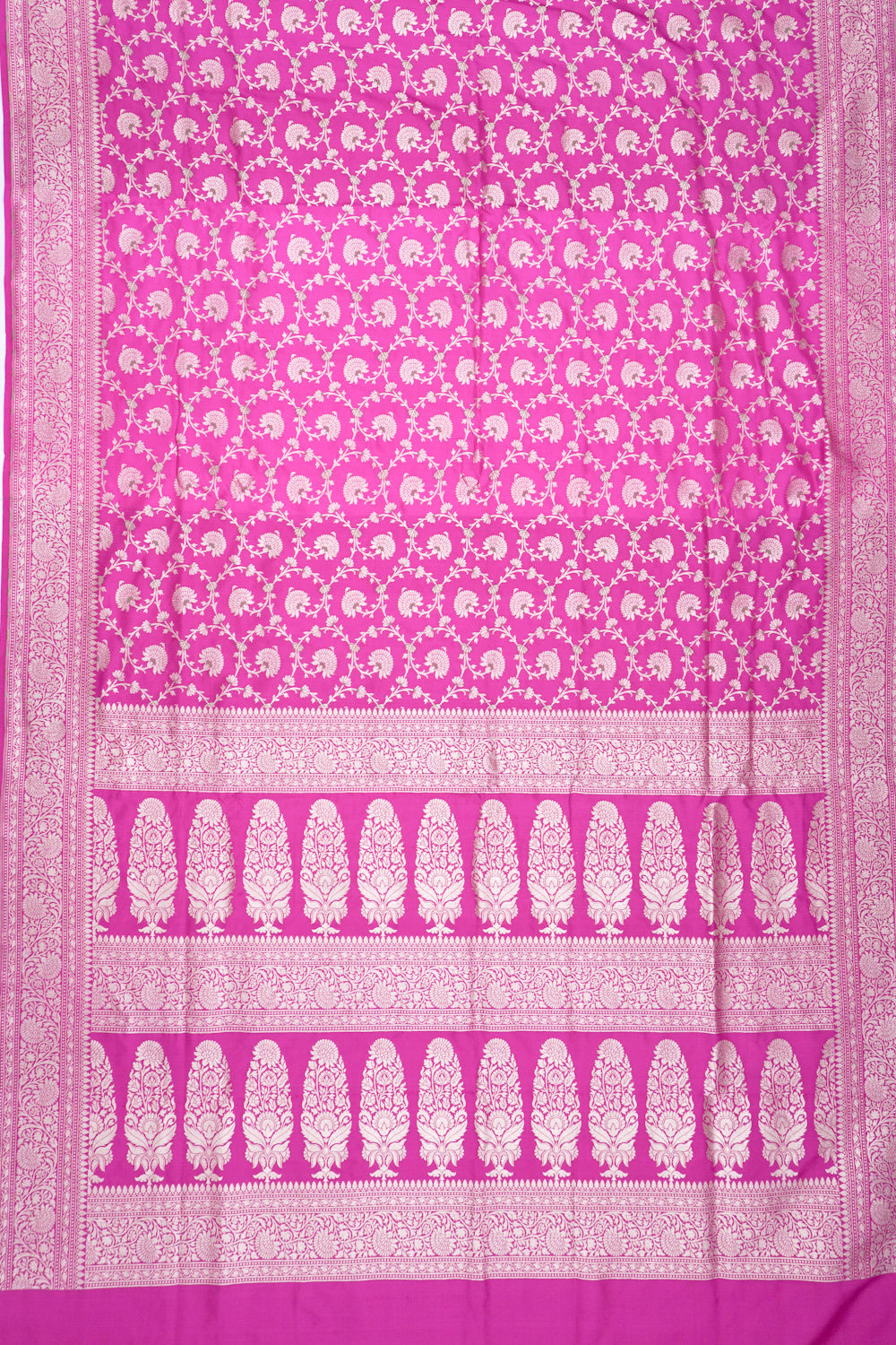 Banarasi Silk Jaal Rani Pink Saree