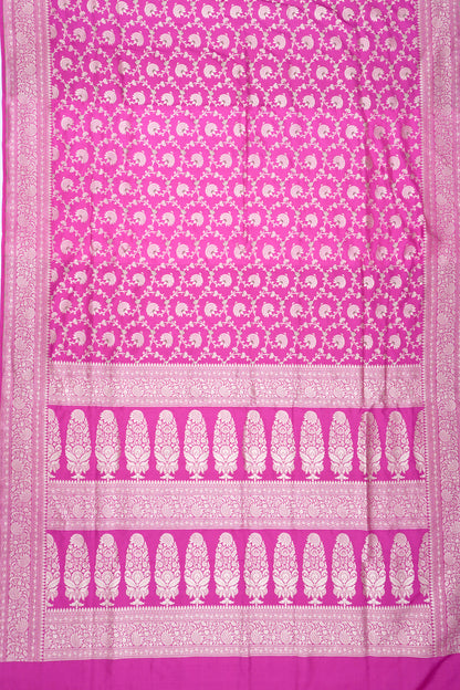 Banarasi Silk Jaal Rani Pink Saree