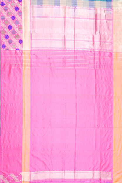 Banarasi Tussar Checks Multicolour Saree