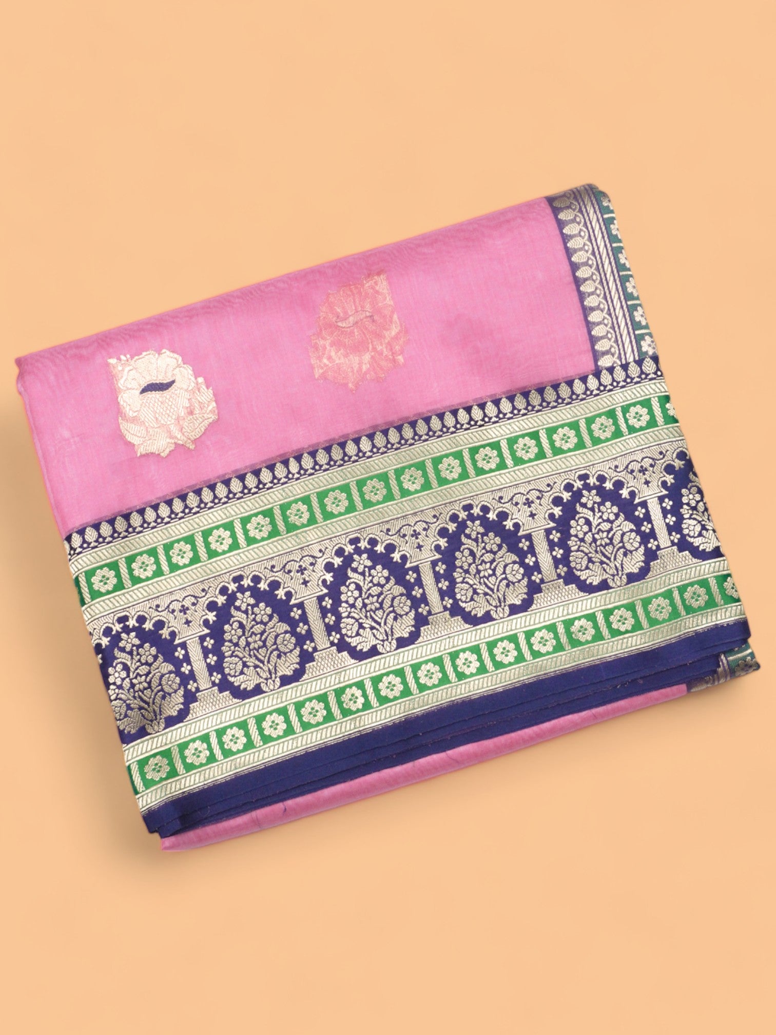 Banarasi Kora Organza Butta Pink Saree
