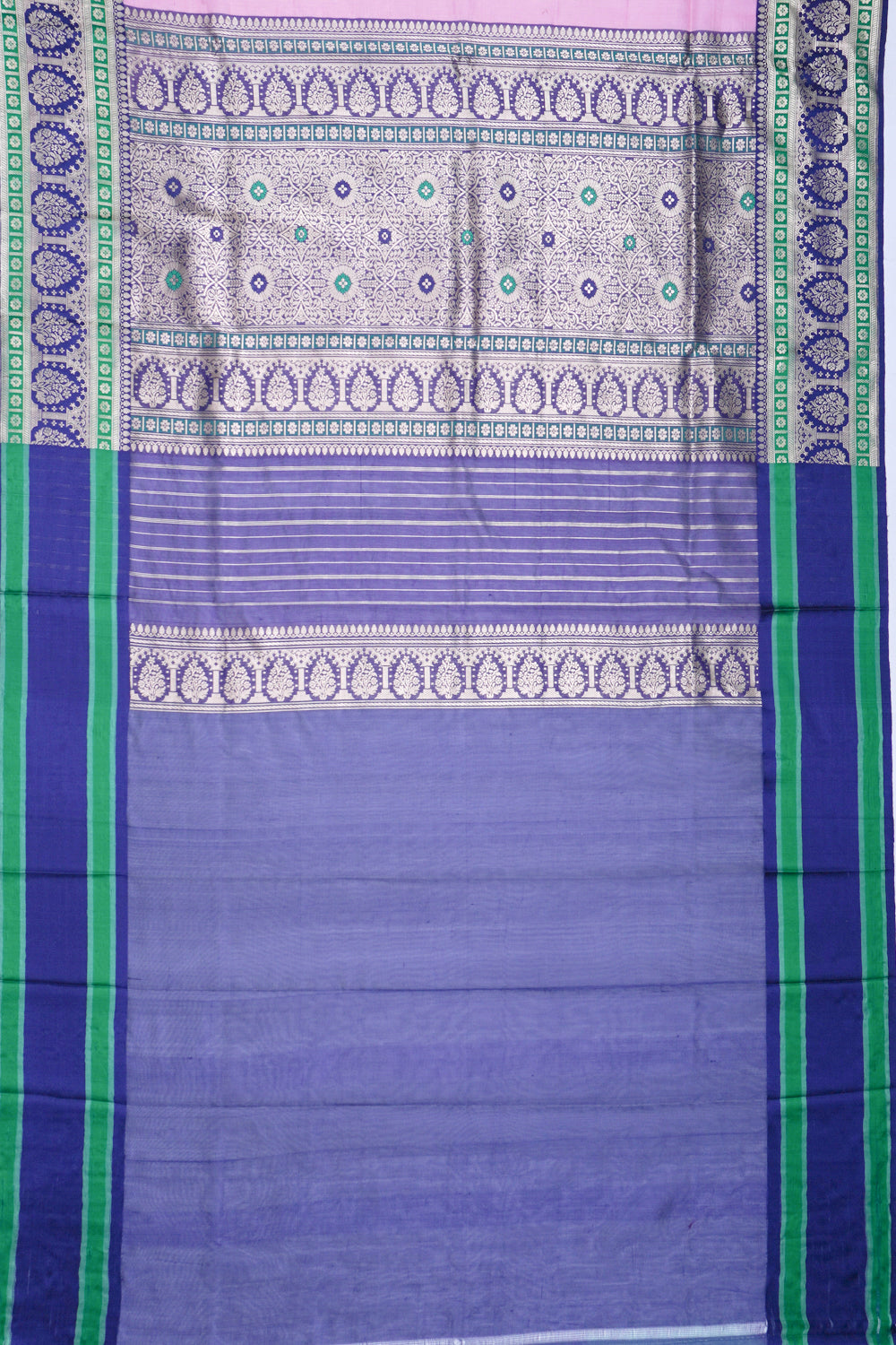 Banarasi Kora Organza Butta Pink Saree