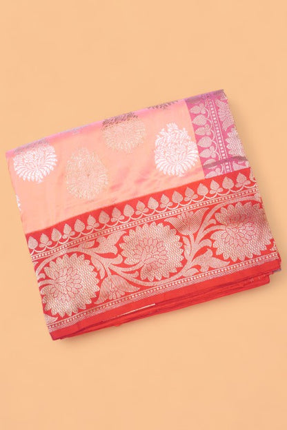 Banarasi Silk Butta Dual Tone Orange Saree