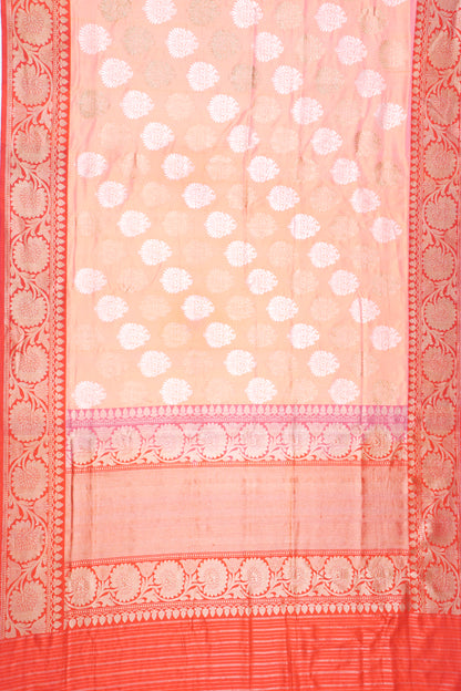 Banarasi Silk Butta Dual Tone Orange Saree