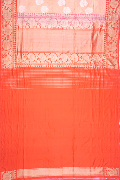 Banarasi Silk Butta Dual Tone Orange Saree