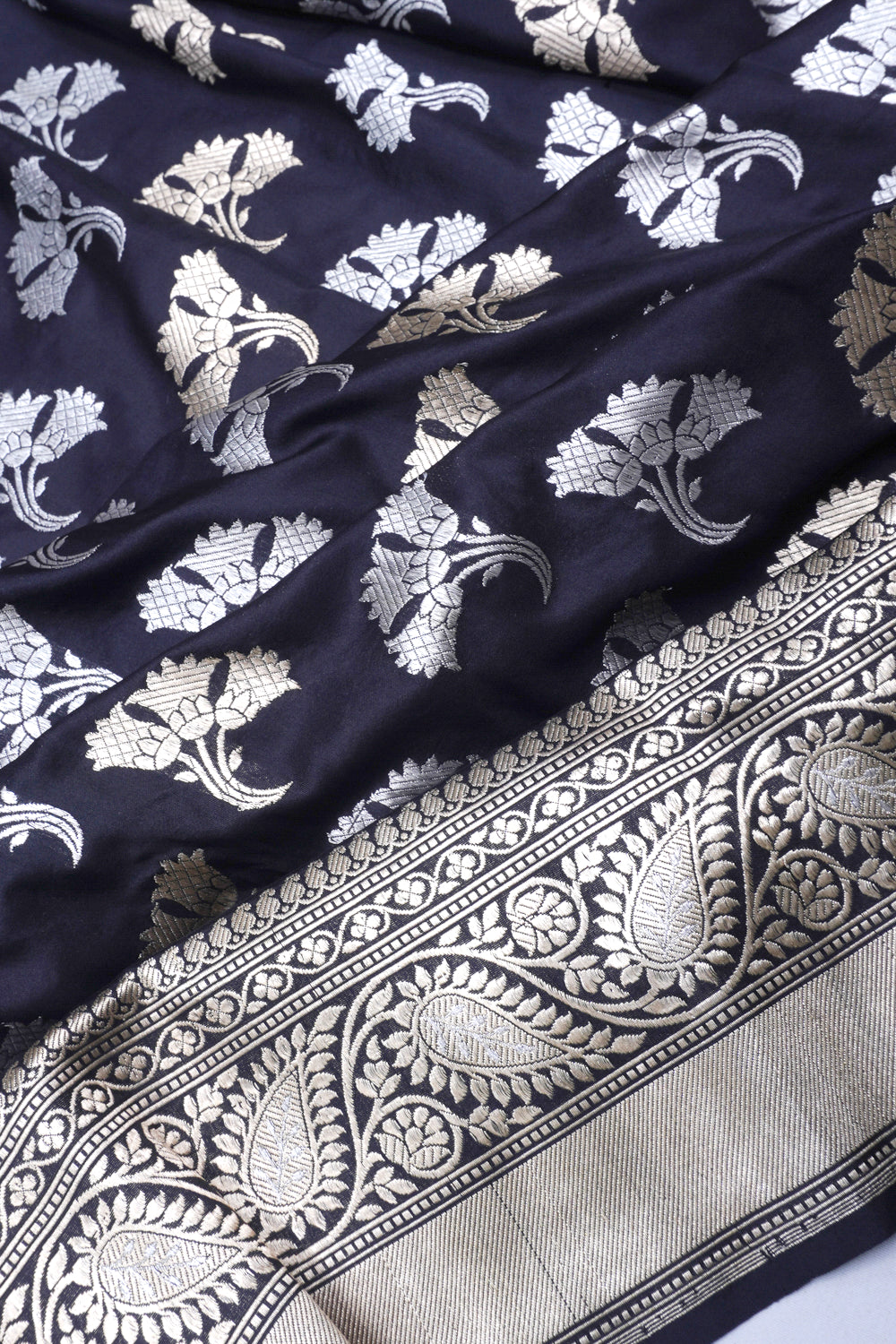 Banarasi Silk Butta Black Saree