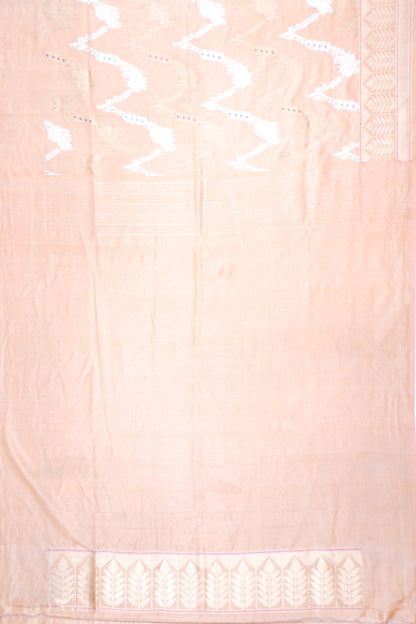 Banarasi Kora Organza Tissue Jaal Pastel Orange Saree