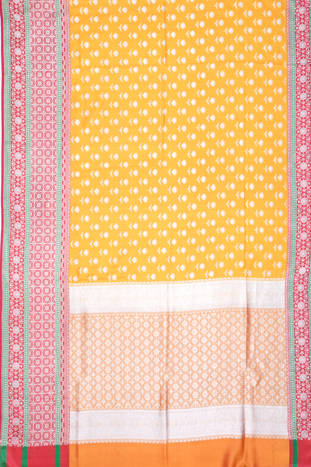 Banarasi Silk Butta Yellow Saree