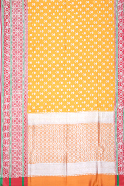 Banarasi Silk Butta Yellow Saree