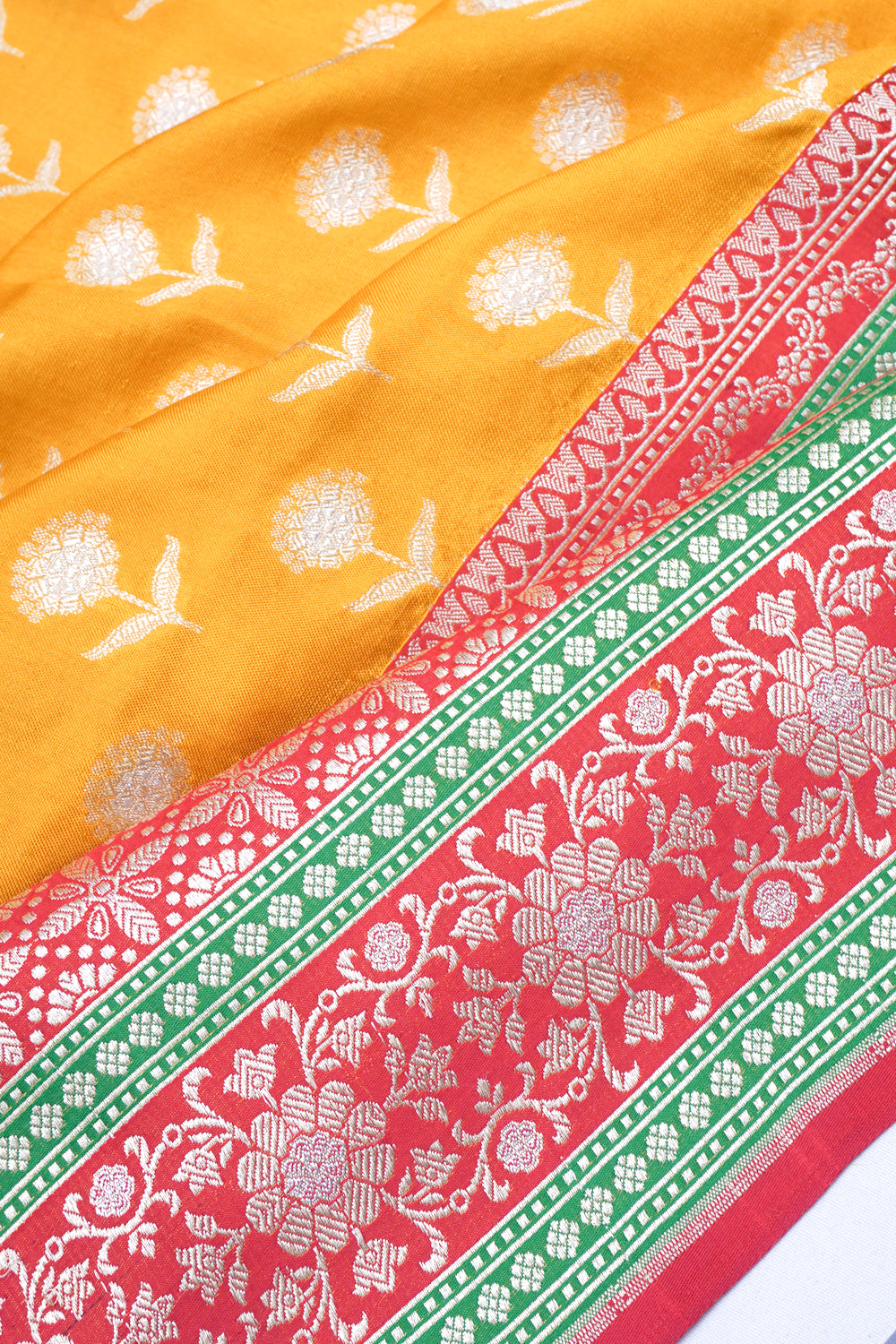 Banarasi Silk Butta Yellow Saree