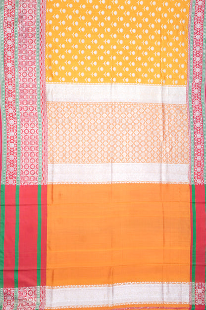 Banarasi Silk Butta Yellow Saree