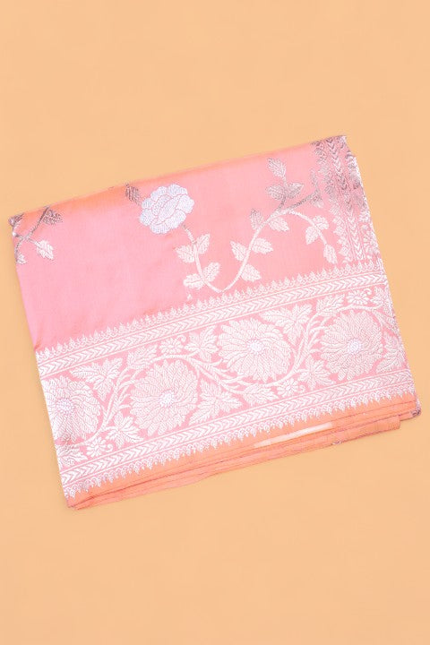 Banarasi Silk Jaal Dual Tone Orange Saree