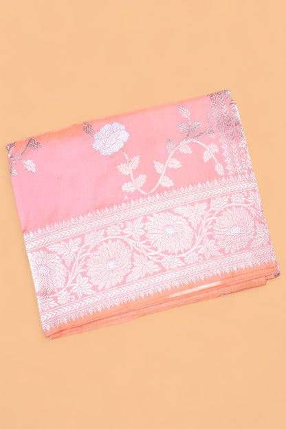 Banarasi Silk Jaal Dual Tone Orange Saree