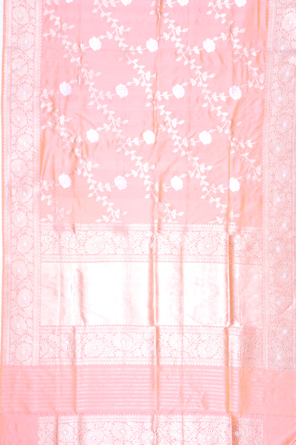 Banarasi Silk Jaal Dual Tone Orange Saree