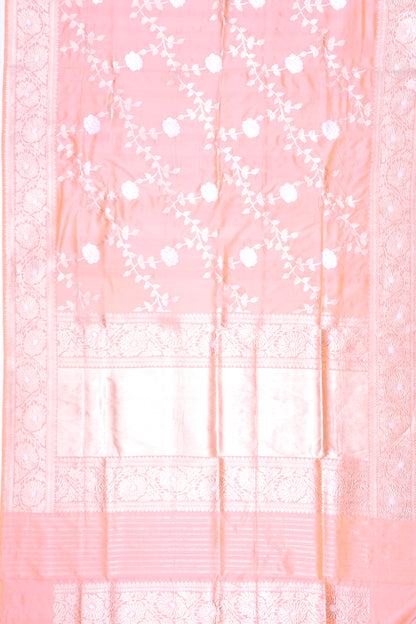 Banarasi Silk Jaal Dual Tone Orange Saree