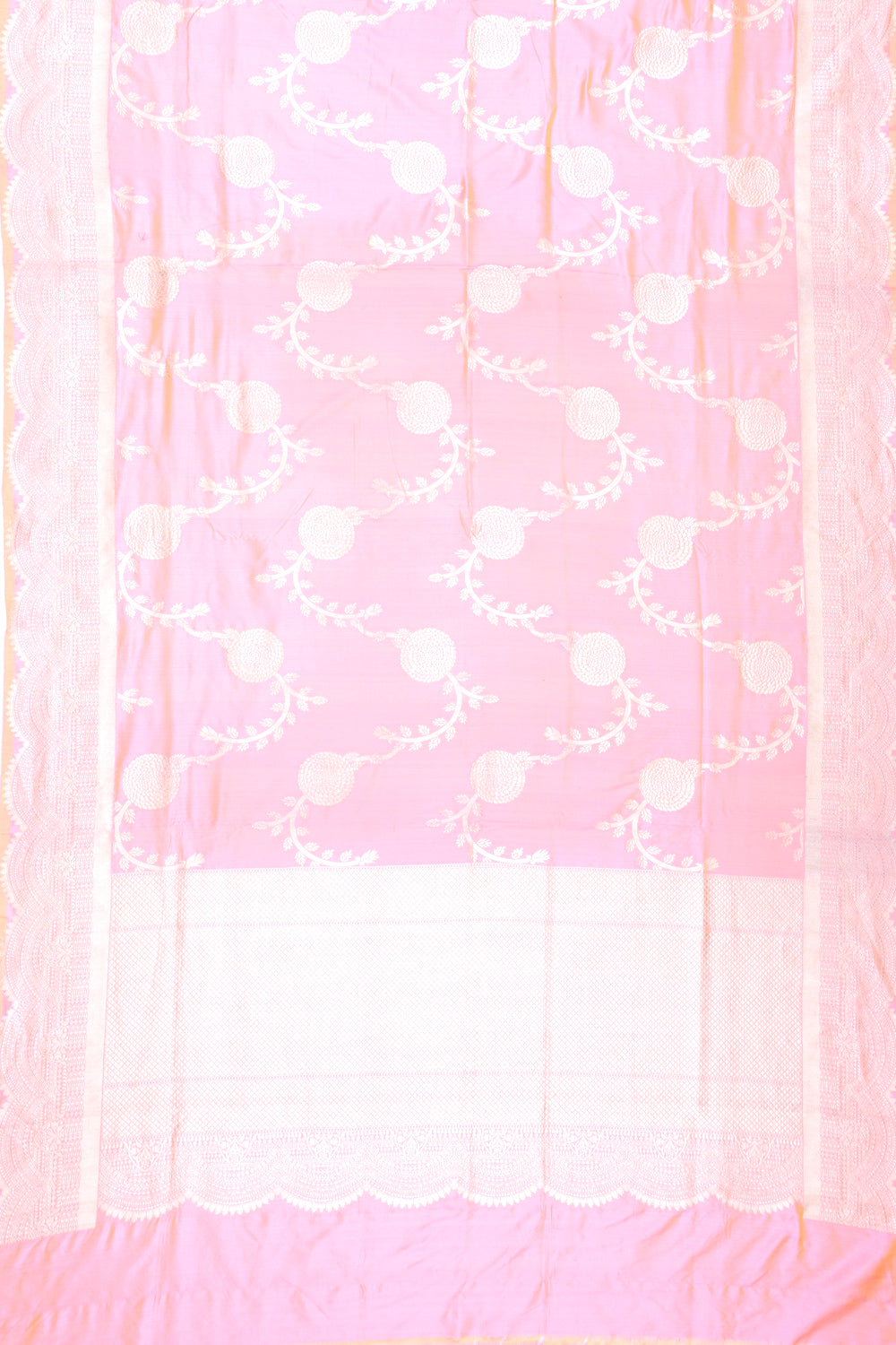 Banarasi Silk Jaal Dual Tone Pink And Orange Saree
