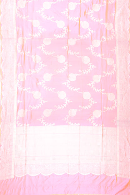 Banarasi Silk Jaal Dual Tone Pink And Orange Saree